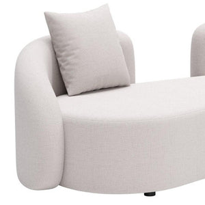 HomeRoots 91" Beige Polypropylene Sofa - Modern Comfort with Water-Resistant Upholstery & Durable Design 667650