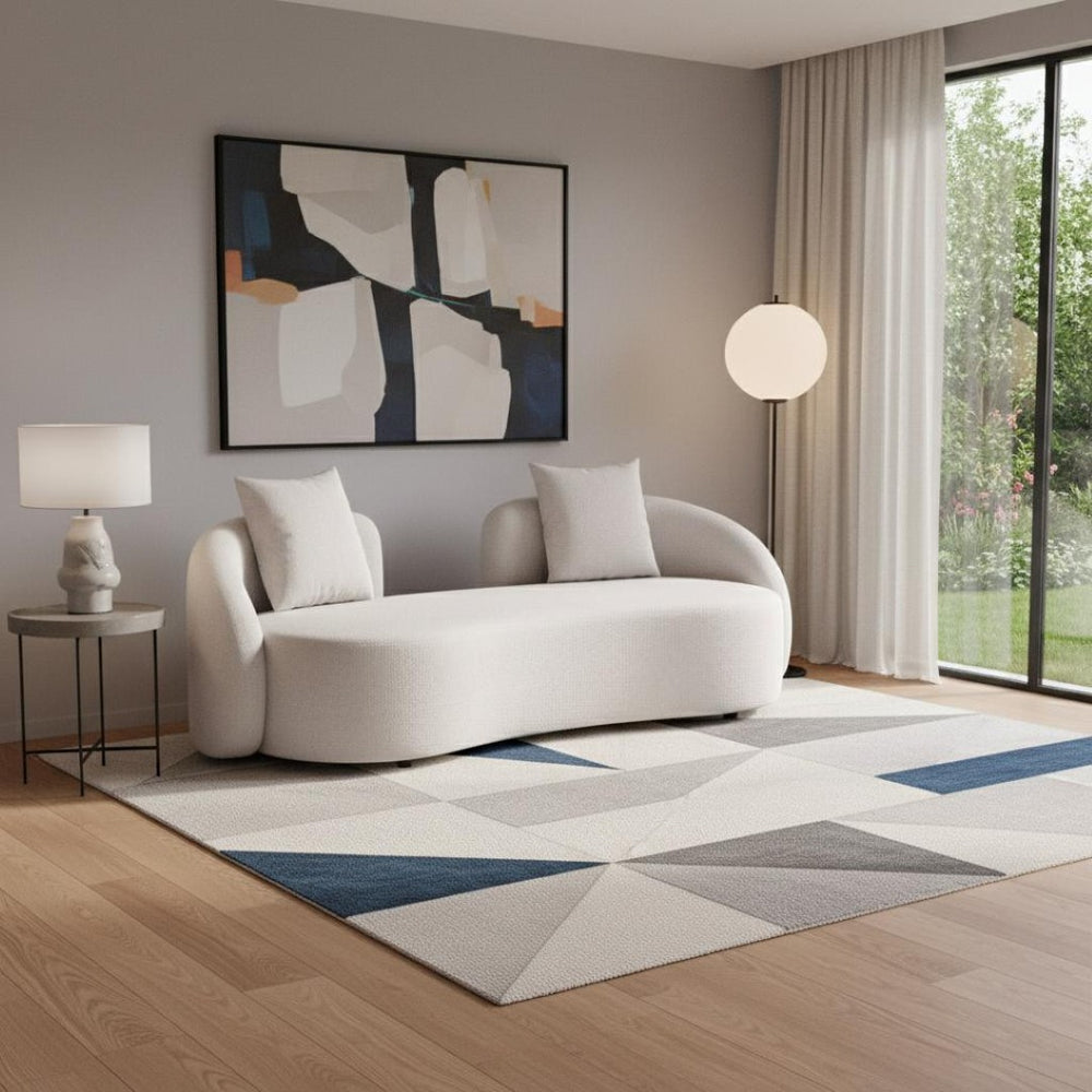 HomeRoots 91" Beige Polypropylene Sofa - Modern Comfort with Water-Resistant Upholstery & Durable Design 667650
