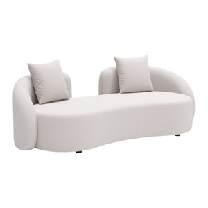 HomeRoots 91" Beige Polypropylene Sofa - Modern Comfort with Water-Resistant Upholstery & Durable Design 667650