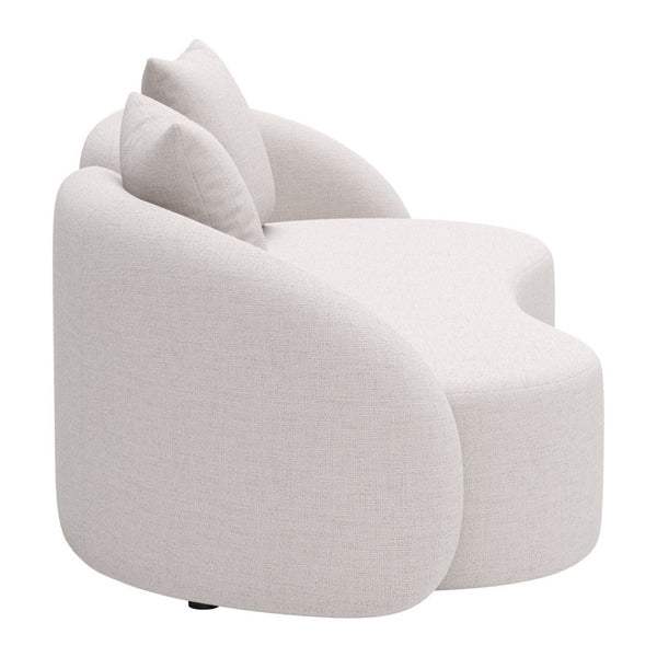 HomeRoots 91" Beige Polypropylene Sofa - Modern Comfort with Water-Resistant Upholstery & Durable Design 667650