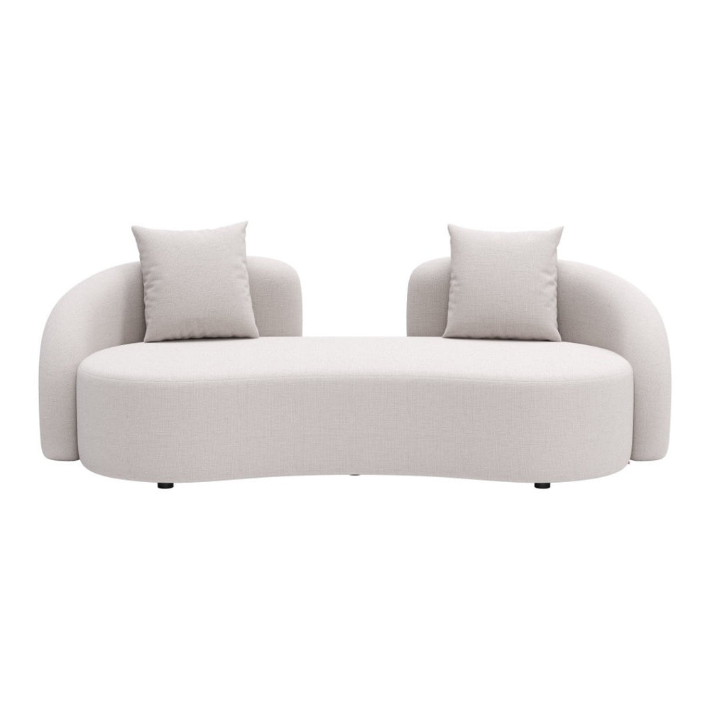 HomeRoots 91" Beige Polypropylene Sofa - Modern Comfort with Water-Resistant Upholstery & Durable Design 667650