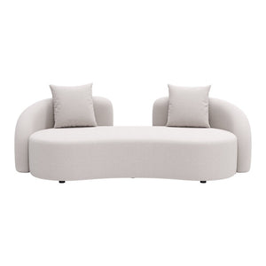 HomeRoots 91" Beige Polypropylene Sofa - Modern Comfort with Water-Resistant Upholstery & Durable Design 667650