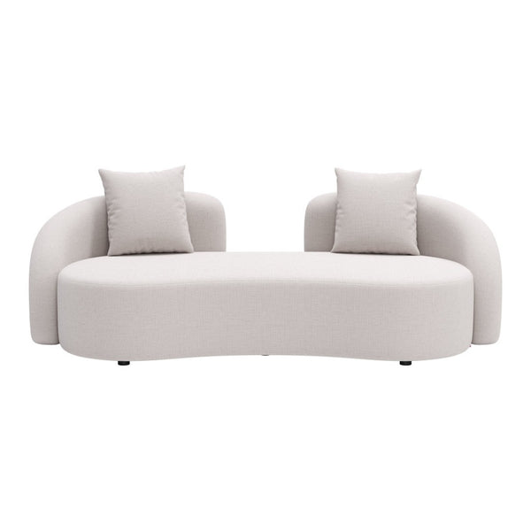 HomeRoots 91" Beige Polypropylene Sofa - Modern Comfort with Water-Resistant Upholstery & Durable Design 667650