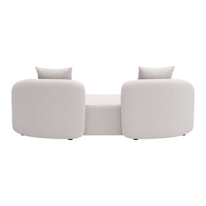 HomeRoots 91" Beige Polypropylene Sofa - Modern Comfort with Water-Resistant Upholstery & Durable Design 667650
