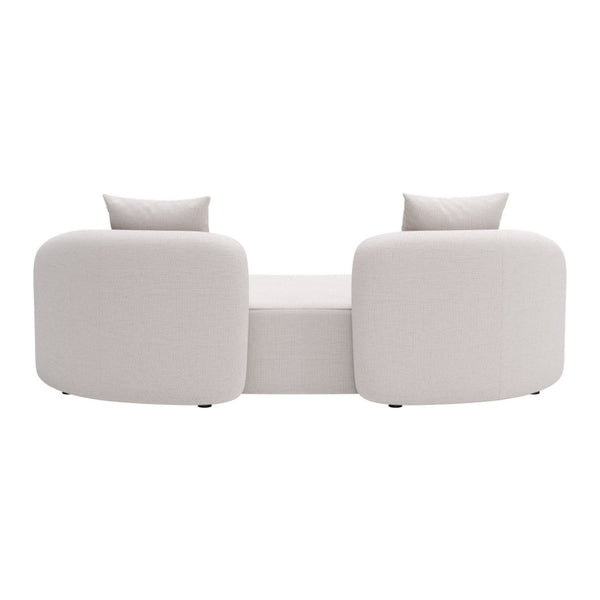 HomeRoots 91" Beige Polypropylene Sofa - Modern Comfort with Water-Resistant Upholstery & Durable Design 667650