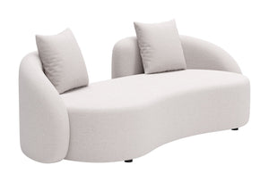 HomeRoots 91" Beige Polypropylene Sofa - Modern Comfort with Water-Resistant Upholstery & Durable Design 667650