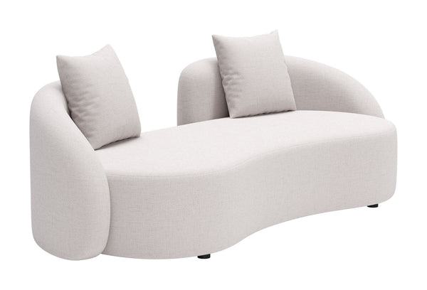 HomeRoots 91" Beige Polypropylene Sofa - Modern Comfort with Water-Resistant Upholstery & Durable Design 667650