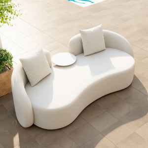 HomeRoots 91" Beige Polypropylene Sofa - Modern Comfort with Water-Resistant Upholstery & Durable Design 667650