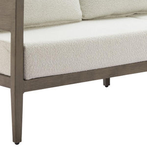 HomeRoots 78" Beige Polypropylene Aluminum Sofa - Modern Elegance with Water-Resistant Upholstery & Comfort 667651