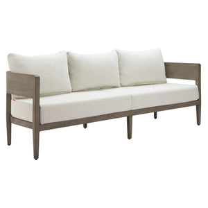 HomeRoots 78" Beige Polypropylene Aluminum Sofa - Modern Elegance with Water-Resistant Upholstery & Comfort 667651