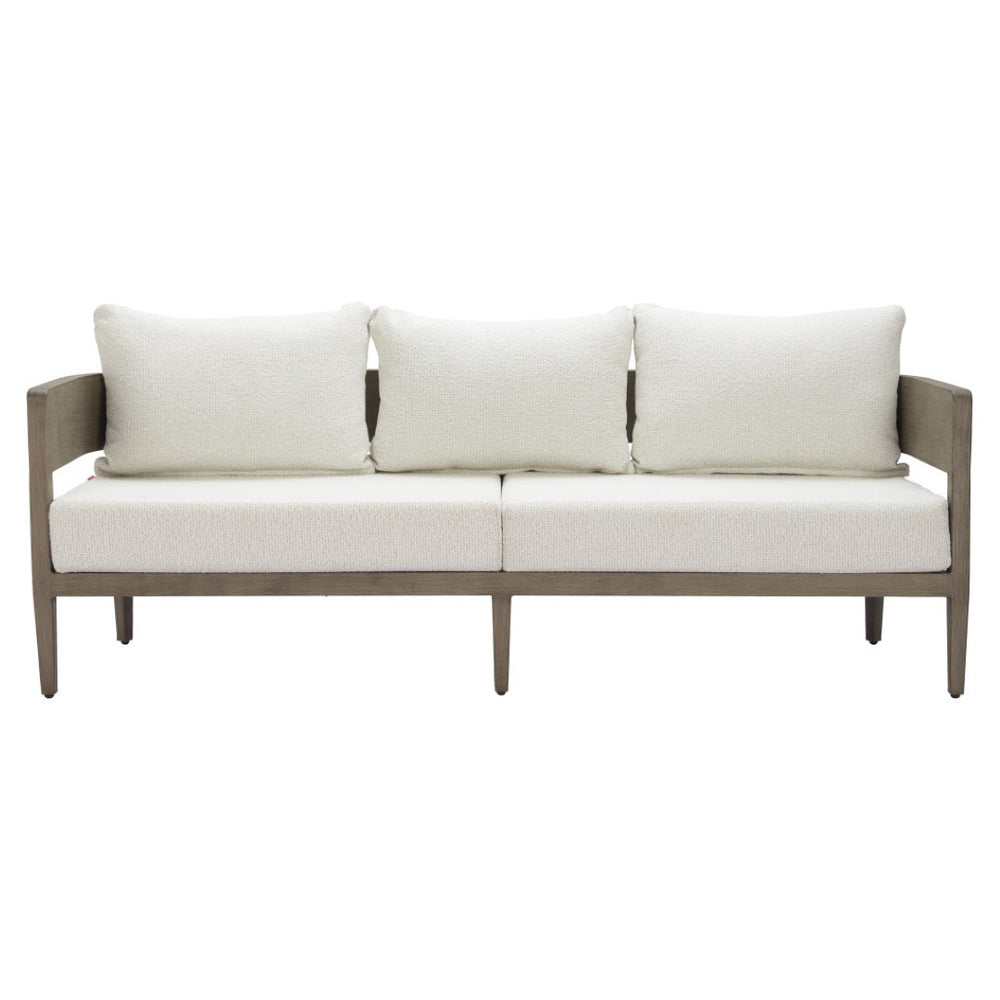 HomeRoots 78" Beige Polypropylene Aluminum Sofa - Modern Elegance with Water-Resistant Upholstery & Comfort 667651