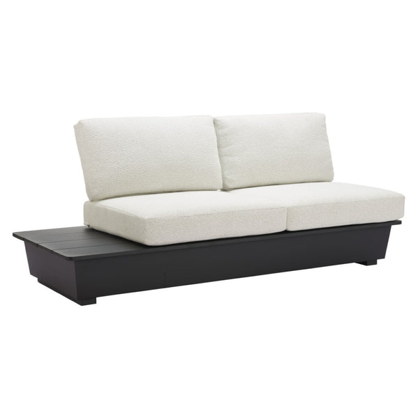 HomeRoots 79" Beige Polypropylene Sofa - Modern Armless Design with Easy-Clean Water-Resistant Upholstery & Comfort 667652
