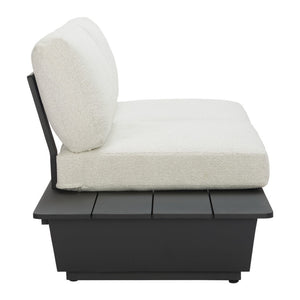 HomeRoots 79" Beige Polypropylene Sofa - Modern Armless Design with Easy-Clean Water-Resistant Upholstery & Comfort 667652