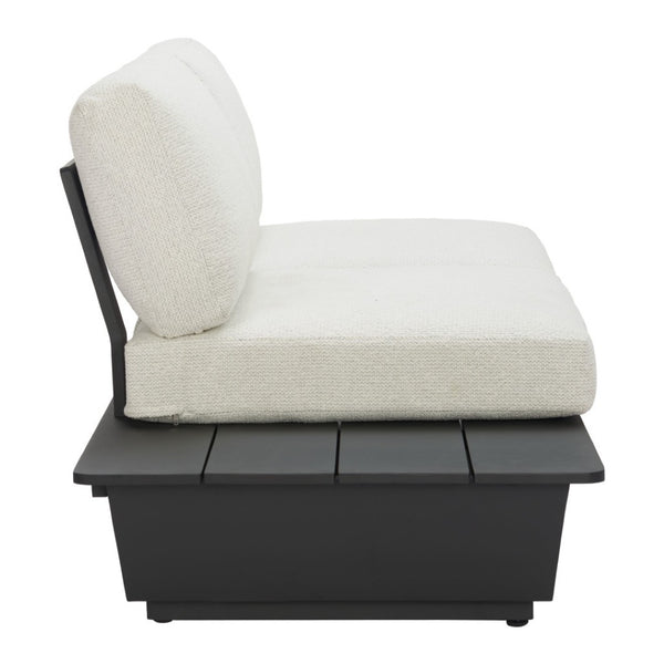 HomeRoots 79" Beige Polypropylene Sofa - Modern Armless Design with Easy-Clean Water-Resistant Upholstery & Comfort 667652