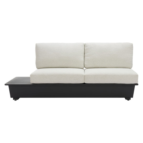 HomeRoots 79" Beige Polypropylene Sofa - Modern Armless Design with Easy-Clean Water-Resistant Upholstery & Comfort 667652