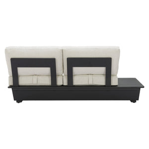 HomeRoots 79" Beige Polypropylene Sofa - Modern Armless Design with Easy-Clean Water-Resistant Upholstery & Comfort 667652