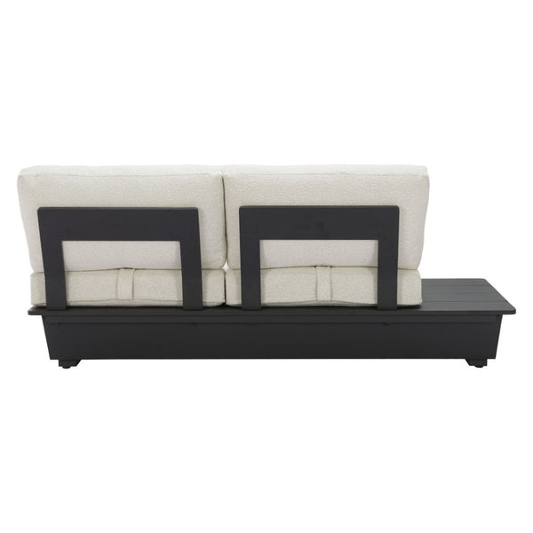 HomeRoots 79" Beige Polypropylene Sofa - Modern Armless Design with Easy-Clean Water-Resistant Upholstery & Comfort 667652