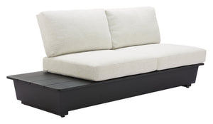 HomeRoots 79" Beige Polypropylene Sofa - Modern Armless Design with Easy-Clean Water-Resistant Upholstery & Comfort 667652