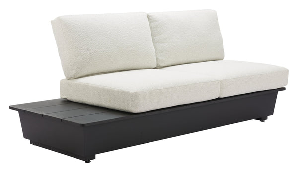 HomeRoots 79" Beige Polypropylene Sofa - Modern Armless Design with Easy-Clean Water-Resistant Upholstery & Comfort 667652