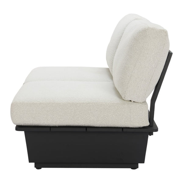 HomeRoots 79" Beige Polypropylene Sofa - Modern Armless Design, Water-Resistant Fabric, Durable Aluminum Frame 667653