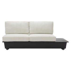 HomeRoots 79" Beige Polypropylene Sofa - Modern Armless Design, Water-Resistant Fabric, Durable Aluminum Frame 667653