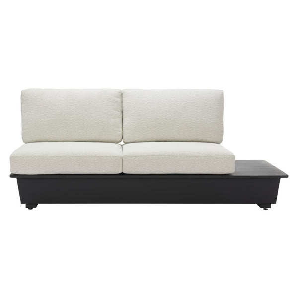 HomeRoots 79" Beige Polypropylene Sofa - Modern Armless Design, Water-Resistant Fabric, Durable Aluminum Frame 667653