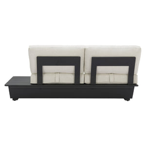 HomeRoots 79" Beige Polypropylene Sofa - Modern Armless Design, Water-Resistant Fabric, Durable Aluminum Frame 667653