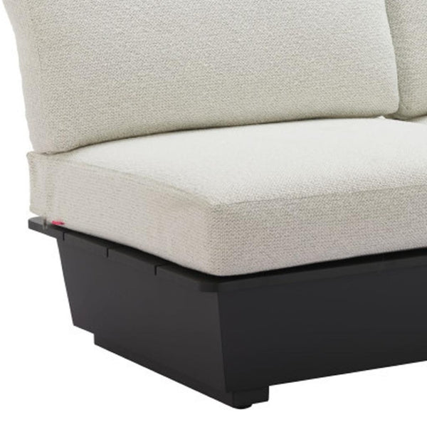HomeRoots 79" Beige Polypropylene Sofa - Modern Armless Design, Water-Resistant Fabric, Durable Aluminum Frame 667653