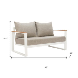 HomeRoots 56" Modern White Polypropylene Sofa for Stylish Living Spaces - Durable, Easy-Clean Comfort for Two 667654