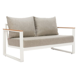 HomeRoots 56" Modern White Polypropylene Sofa for Stylish Living Spaces - Durable, Easy-Clean Comfort for Two 667654
