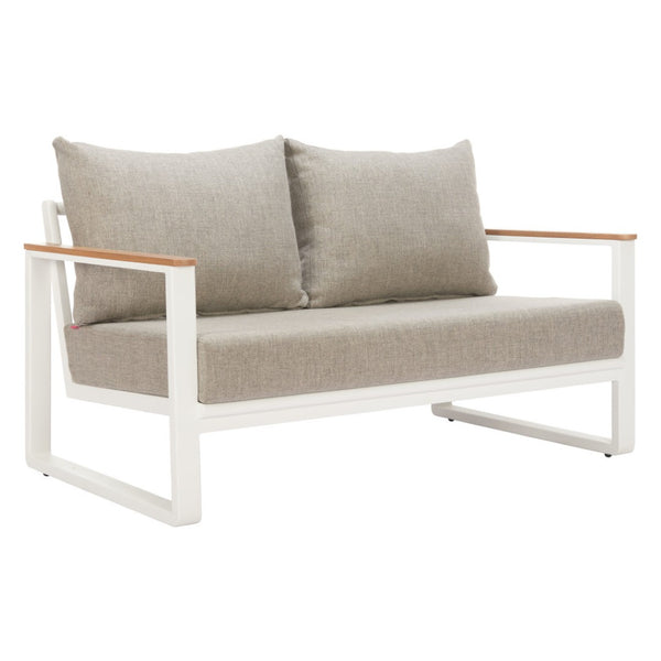 HomeRoots 56" Modern White Polypropylene Sofa for Stylish Living Spaces - Durable, Easy-Clean Comfort for Two 667654