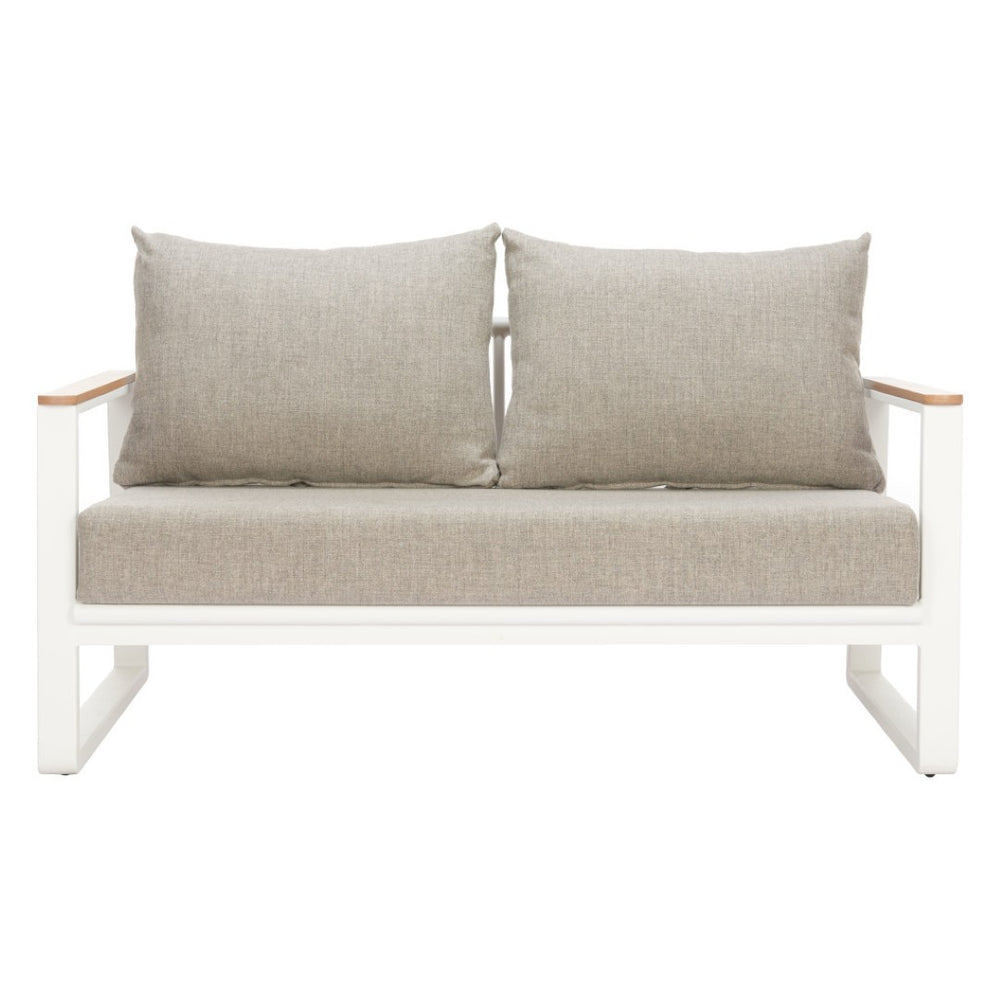 HomeRoots 56" Modern White Polypropylene Sofa for Stylish Living Spaces - Durable, Easy-Clean Comfort for Two 667654