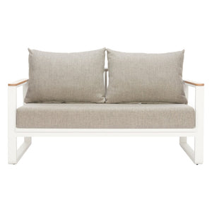 HomeRoots 56" Modern White Polypropylene Sofa for Stylish Living Spaces - Durable, Easy-Clean Comfort for Two 667654