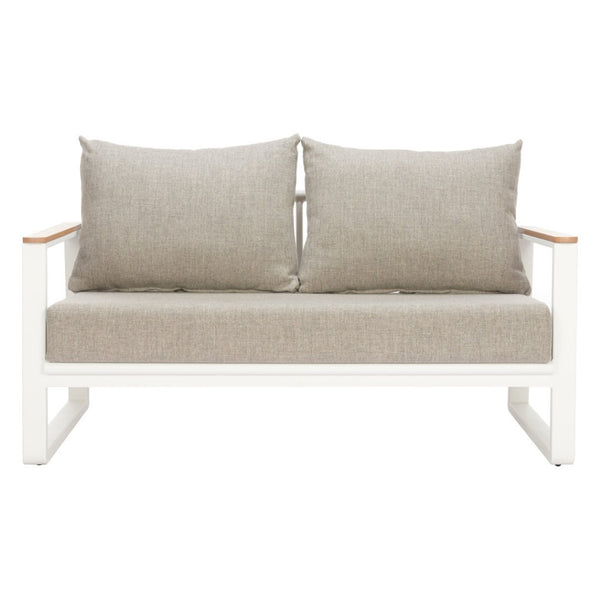 HomeRoots 56" Modern White Polypropylene Sofa for Stylish Living Spaces - Durable, Easy-Clean Comfort for Two 667654