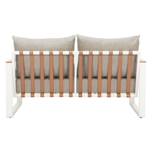 HomeRoots 56" Modern White Polypropylene Sofa for Stylish Living Spaces - Durable, Easy-Clean Comfort for Two 667654