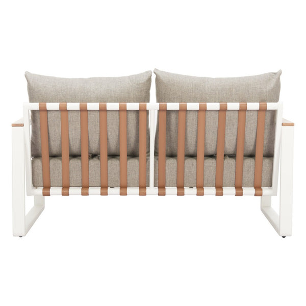 HomeRoots 56" Modern White Polypropylene Sofa for Stylish Living Spaces - Durable, Easy-Clean Comfort for Two 667654