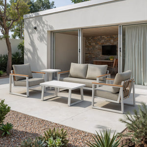 HomeRoots 56" Modern White Polypropylene Sofa for Stylish Living Spaces - Durable, Easy-Clean Comfort for Two 667654