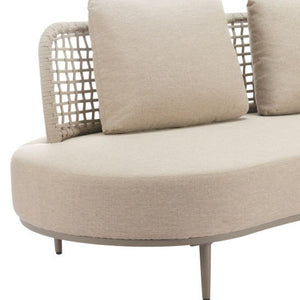 HomeRoots 75" Beige Polypropylene Sofa - Modern Armless Design, Durable, Easy-Clean, Perfect for Any Space! 667656