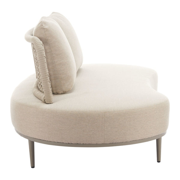 HomeRoots 75" Beige Polypropylene Sofa - Modern Armless Design, Durable, Easy-Clean, Perfect for Any Space! 667656