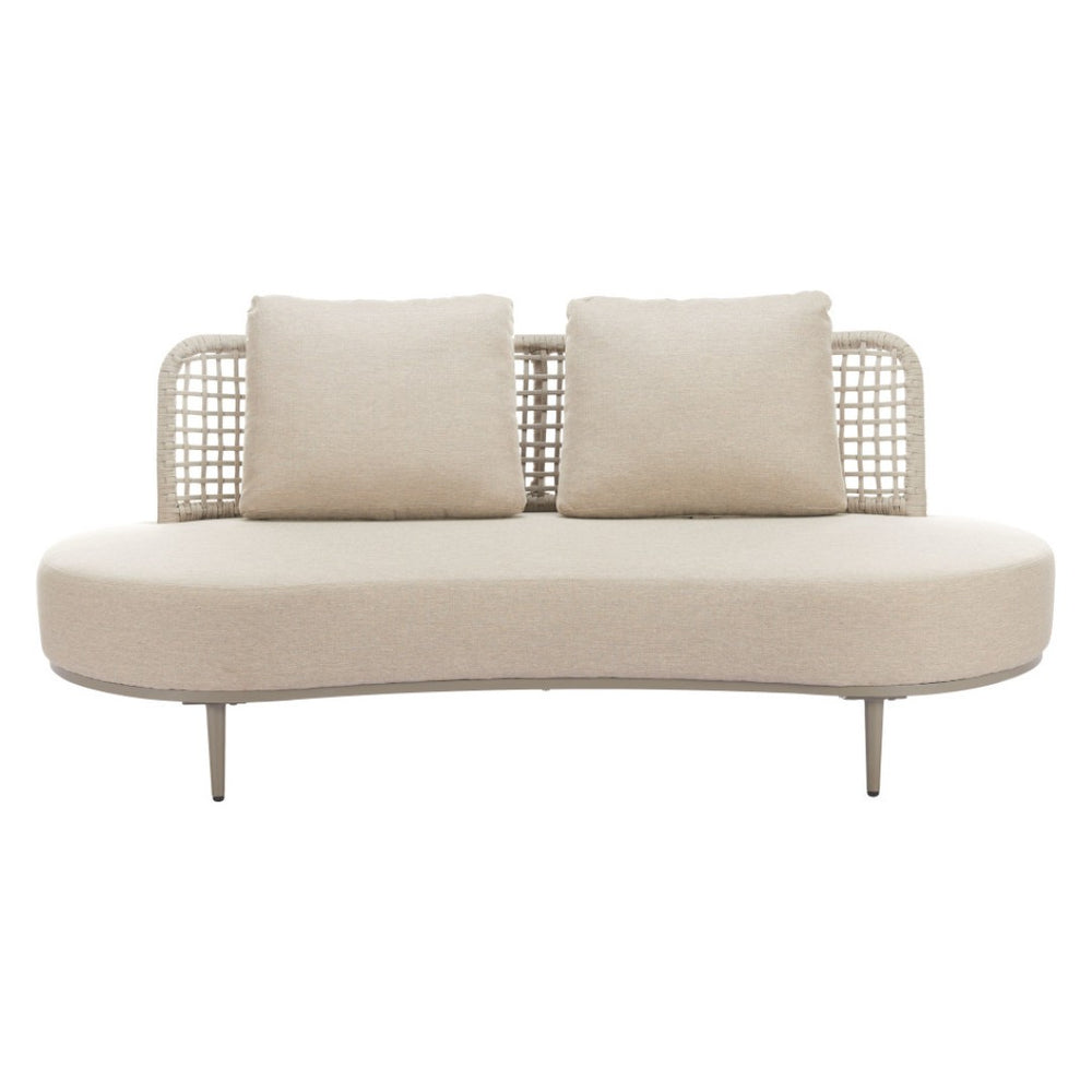 HomeRoots 75" Beige Polypropylene Sofa - Modern Armless Design, Durable, Easy-Clean, Perfect for Any Space! 667656