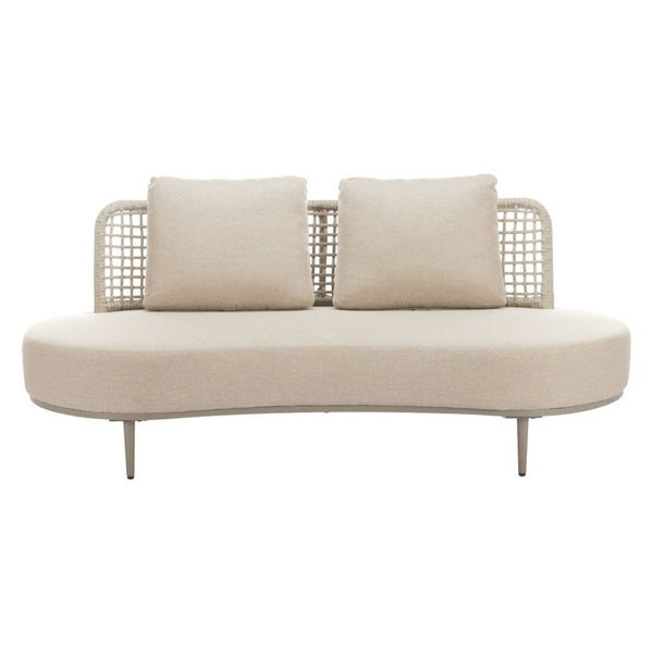 HomeRoots 75" Beige Polypropylene Sofa - Modern Armless Design, Durable, Easy-Clean, Perfect for Any Space! 667656