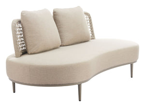 HomeRoots 75" Beige Polypropylene Sofa - Modern Armless Design, Durable, Easy-Clean, Perfect for Any Space! 667656
