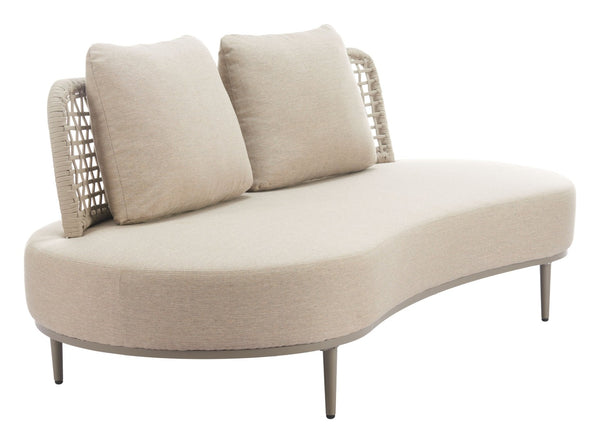 HomeRoots 75" Beige Polypropylene Sofa - Modern Armless Design, Durable, Easy-Clean, Perfect for Any Space! 667656