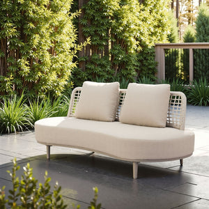 HomeRoots 75" Beige Polypropylene Sofa - Modern Armless Design, Durable, Easy-Clean, Perfect for Any Space! 667656