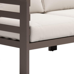 HomeRoots 81" Modern White Polypropylene Sofa - Stylish, Durable, Water-Resistant, Seats 3, Easy Maintenance 667657