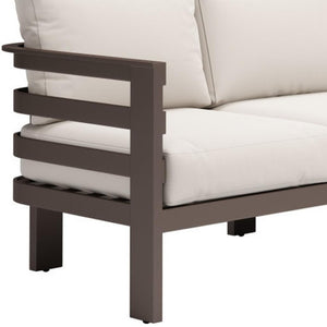 HomeRoots 81" Modern White Polypropylene Sofa - Stylish, Durable, Water-Resistant, Seats 3, Easy Maintenance 667657