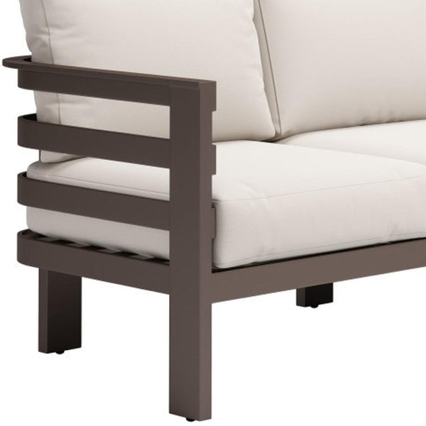 HomeRoots 81" Modern White Polypropylene Sofa - Stylish, Durable, Water-Resistant, Seats 3, Easy Maintenance 667657