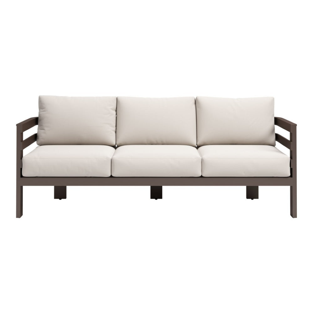 HomeRoots 81" Modern White Polypropylene Sofa - Stylish, Durable, Water-Resistant, Seats 3, Easy Maintenance 667657