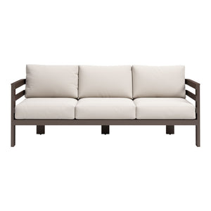 HomeRoots 81" Modern White Polypropylene Sofa - Stylish, Durable, Water-Resistant, Seats 3, Easy Maintenance 667657