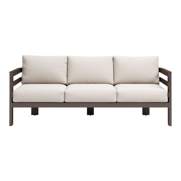 HomeRoots 81" Modern White Polypropylene Sofa - Stylish, Durable, Water-Resistant, Seats 3, Easy Maintenance 667657